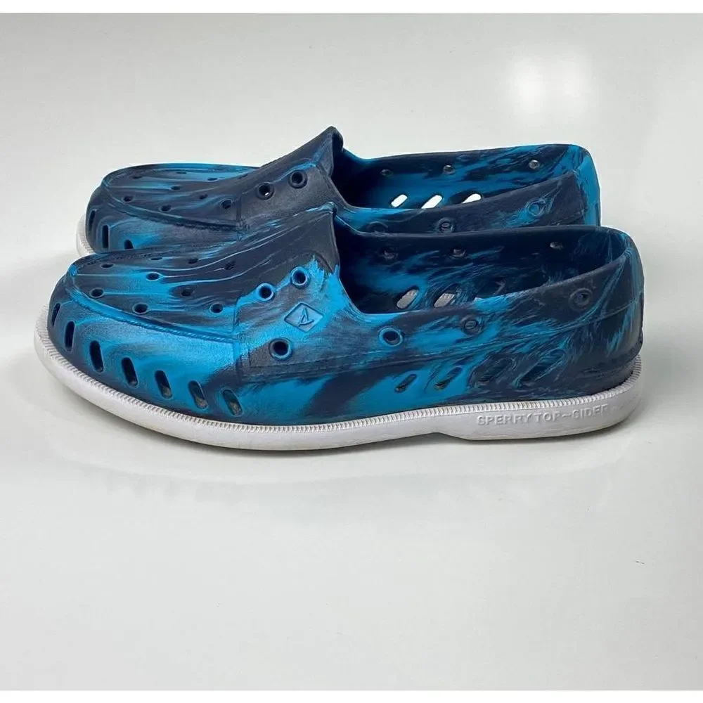 Sperry Top Sider Authentic Original Float Boat Shoe Mens 7 Womens 8 Marble Blue